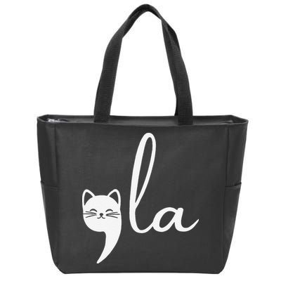 Retro Cat Comma La Kamala Harris For President 2024 Election Zip Tote Bag
