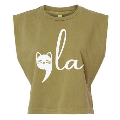 Retro Cat Comma La Kamala Harris For President 2024 Election Garment-Dyed Women's Muscle Tee