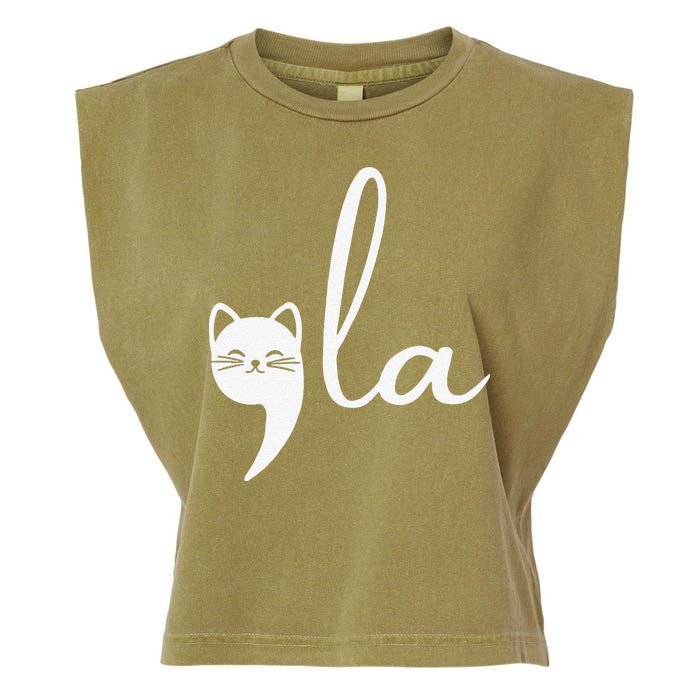 Retro Cat Comma La Kamala Harris For President 2024 Election Garment-Dyed Women's Muscle Tee