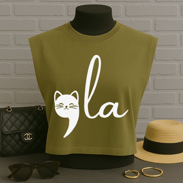 Retro Cat Comma La Kamala Harris For President 2024 Election Garment-Dyed Women's Muscle Tee