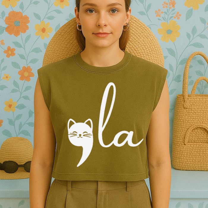 Retro Cat Comma La Kamala Harris For President 2024 Election Garment-Dyed Women's Muscle Tee