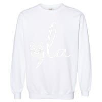 Retro Cat Comma La Kamala Harris For President 2024 Election Garment-Dyed Sweatshirt