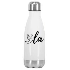 Retro Cat Comma La Kamala Harris For President Funny Cat Stainless Steel Insulated Water Bottle