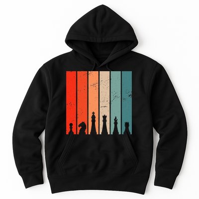 Retro Chess Chessboard Chess Character Chess Pieces Hoodie