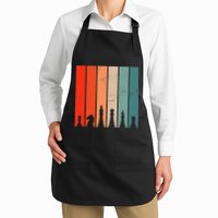 Retro Chess Chessboard Chess Character Chess Pieces Full-Length Apron With Pockets