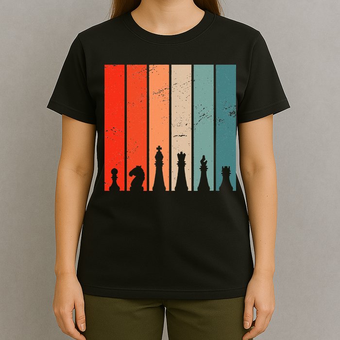 Retro Chess Chessboard Chess Character Chess Pieces T-Shirt