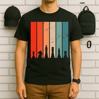 Retro Chess Chessboard Chess Character Chess Pieces T-Shirt