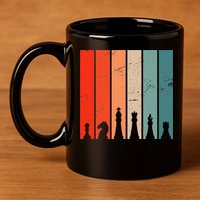 Retro Chess Chessboard Chess Character Chess Pieces 11oz C Handle Ceramic Mug