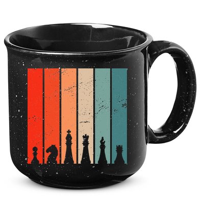 Retro Chess Chessboard Chess Character Chess Pieces 15oz Campfire Ceramic Mug