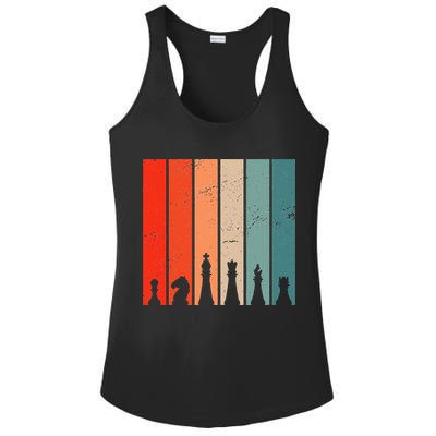 Retro Chess Chessboard Chess Character Chess Pieces Ladies PosiCharge Competitor Racerback Tank