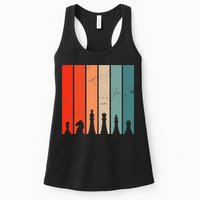Retro Chess Chessboard Chess Character Chess Pieces Womens Tank Top