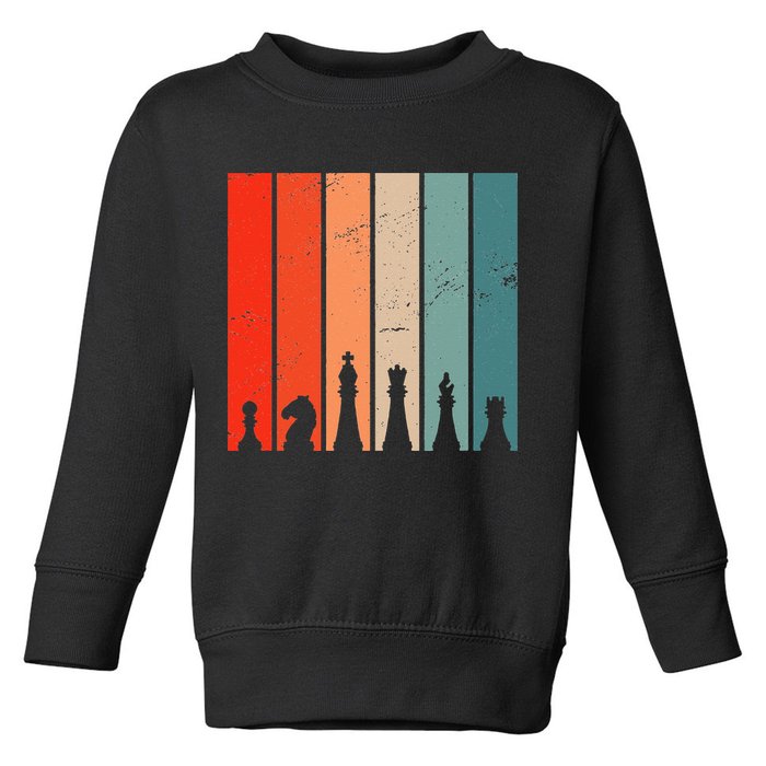 Retro Chess Chessboard Chess Character Chess Pieces Toddler Sweatshirt