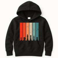 Retro Chess Chessboard Chess Character Chess Pieces Kids Hoodie