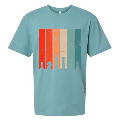 Retro Chess Chessboard Chess Character Chess Pieces Sueded Cloud Jersey T-Shirt