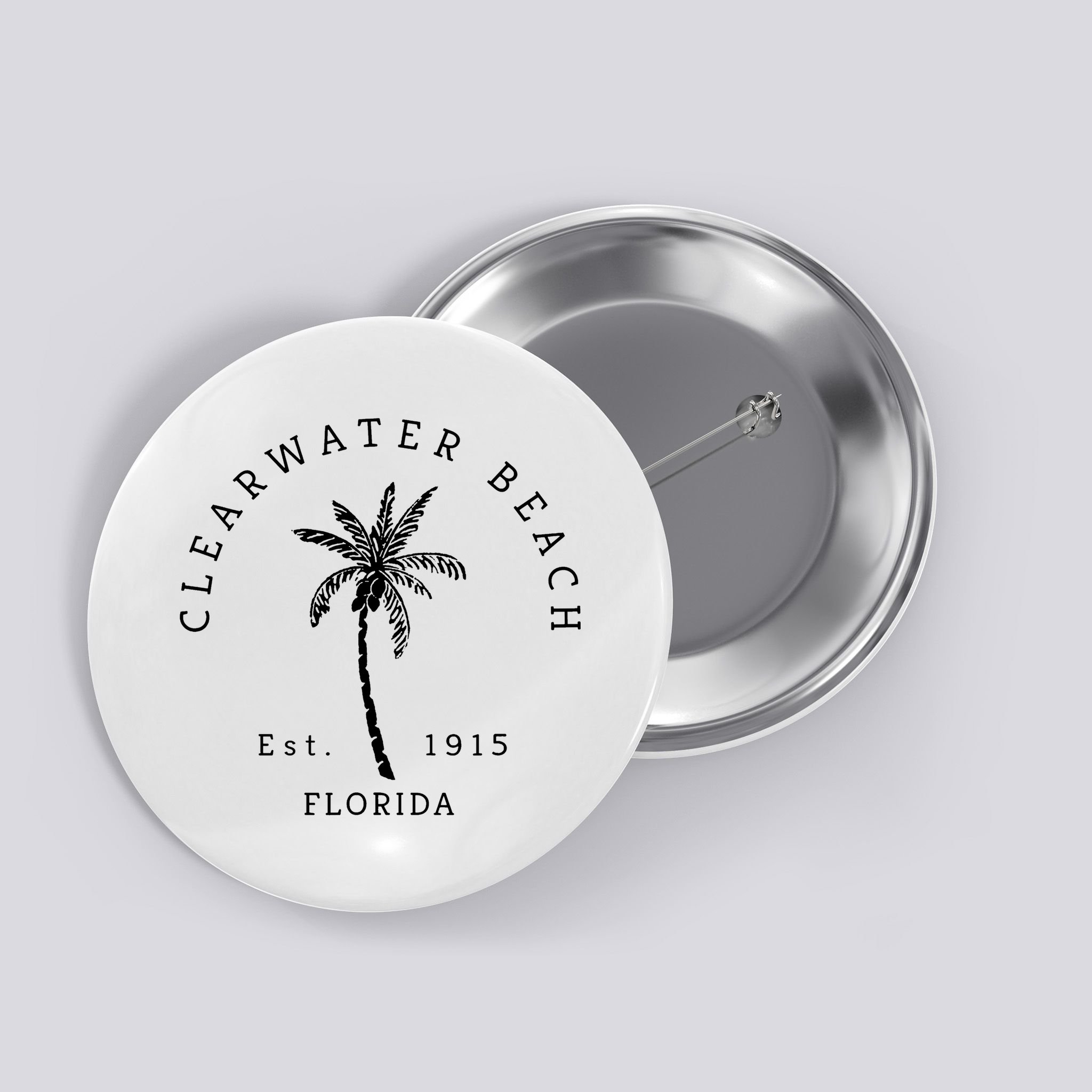 Retro Cool Clearwater Beach Original Florida Beaches Button