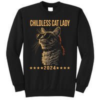 Retro Childless Cat Lady 2024 Ladies Voting Election Sweatshirt