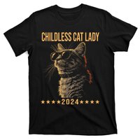 Retro Childless Cat Lady 2024 Ladies Voting Election T-Shirt