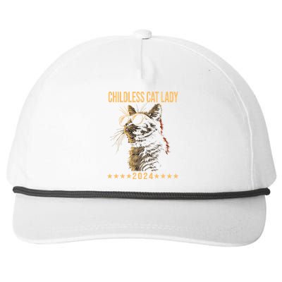 Retro Childless Cat Lady 2024 Ladies Voting Election Snapback Five-Panel Rope Hat