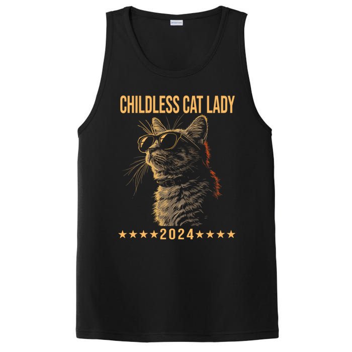 Retro Childless Cat Lady 2024 Ladies Voting Election PosiCharge Competitor Tank