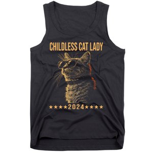 Retro Childless Cat Lady 2024 Ladies Voting Election Tank Top