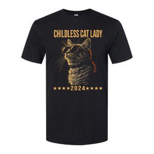 Retro Childless Cat Lady 2024 Ladies Voting Election Softstyle CVC T-Shirt