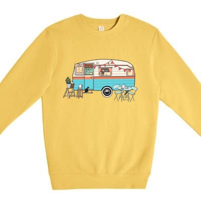 Rv Camper Camping Crew Road Trip Gift Premium Crewneck Sweatshirt