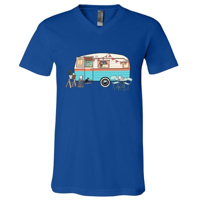 Rv Camper Camping Crew Road Trip Gift V-Neck T-Shirt