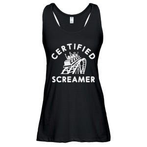 Roller Coaster Certified Screamer Theme Amusement Park Lover Ladies Essential Flowy Tank