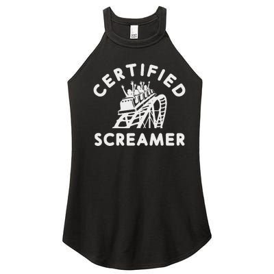 Roller Coaster Certified Screamer Theme Amusement Park Lover Women’s Perfect Tri Rocker Tank