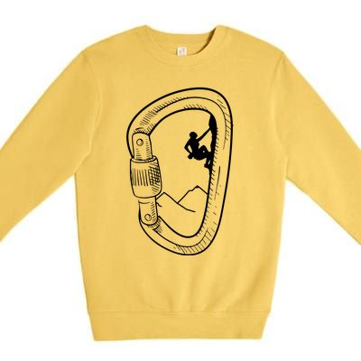 Rock Climbing Carabiner Mountain Tee Climber Gift Premium Crewneck Sweatshirt