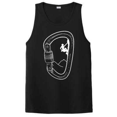 Rock Climbing Carabiner Mountain Tee Climber Gift PosiCharge Competitor Tank