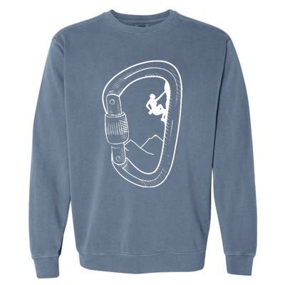 Rock Climbing Carabiner Mountain Tee Climber Gift Garment-Dyed Sweatshirt