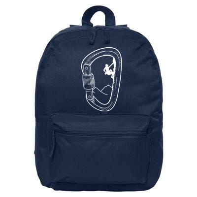 Rock Climbing Carabiner Mountain Tee Climber Gift 16 in Basic Backpack