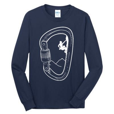 Rock Climbing Carabiner Mountain Tee Climber Gift Tall Long Sleeve T-Shirt