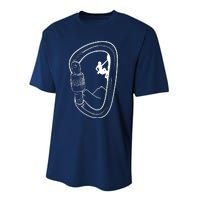 Rock Climbing Carabiner Mountain Tee Climber Gift Performance Sprint T-Shirt