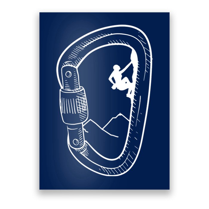 Rock Climbing Carabiner Mountain Tee Climber Gift Poster