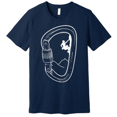 Rock Climbing Carabiner Mountain Tee Climber Gift Premium T-Shirt