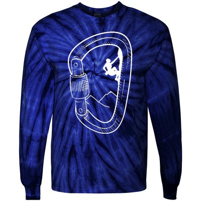 Rock Climbing Carabiner Mountain Tee Climber Gift Tie-Dye Long Sleeve Shirt