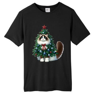 Ragdoll Cat Christmas Tree Costume Gift Tall Fusion ChromaSoft Performance T-Shirt