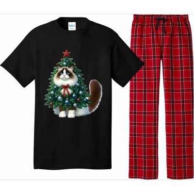 Ragdoll Cat Christmas Tree Costume Gift Pajama Set