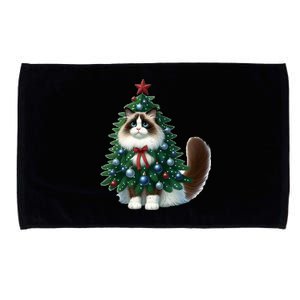 Ragdoll Cat Christmas Tree Costume Gift Microfiber Hand Towel