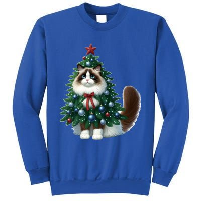 Ragdoll Cat Christmas Tree Costume Gift Sweatshirt