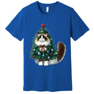 Ragdoll Cat Christmas Tree Costume Gift Premium T-Shirt