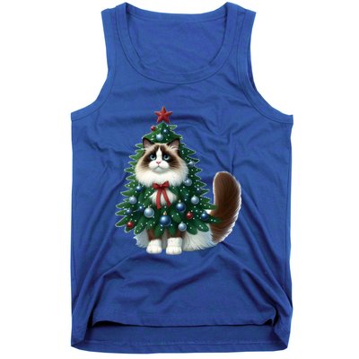 Ragdoll Cat Christmas Tree Costume Gift Tank Top