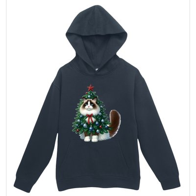 Ragdoll Cat Christmas Tree Costume Gift Urban Pullover Hoodie