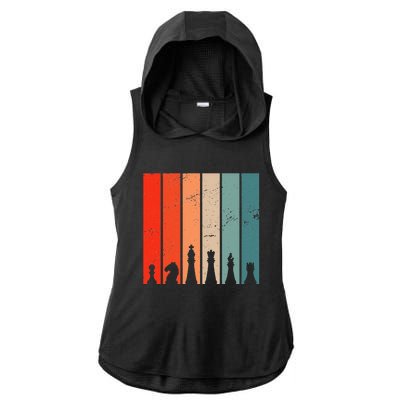 Retro Chess Chessboard Chess Character Chess Pieces Ladies PosiCharge Tri-Blend Wicking Draft Hoodie Tank