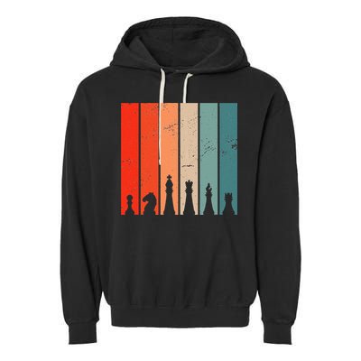 Retro Chess Chessboard Chess Character Chess Pieces Garment-Dyed Fleece Hoodie