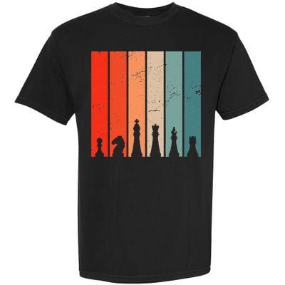 Retro Chess Chessboard Chess Character Chess Pieces Garment-Dyed Heavyweight T-Shirt