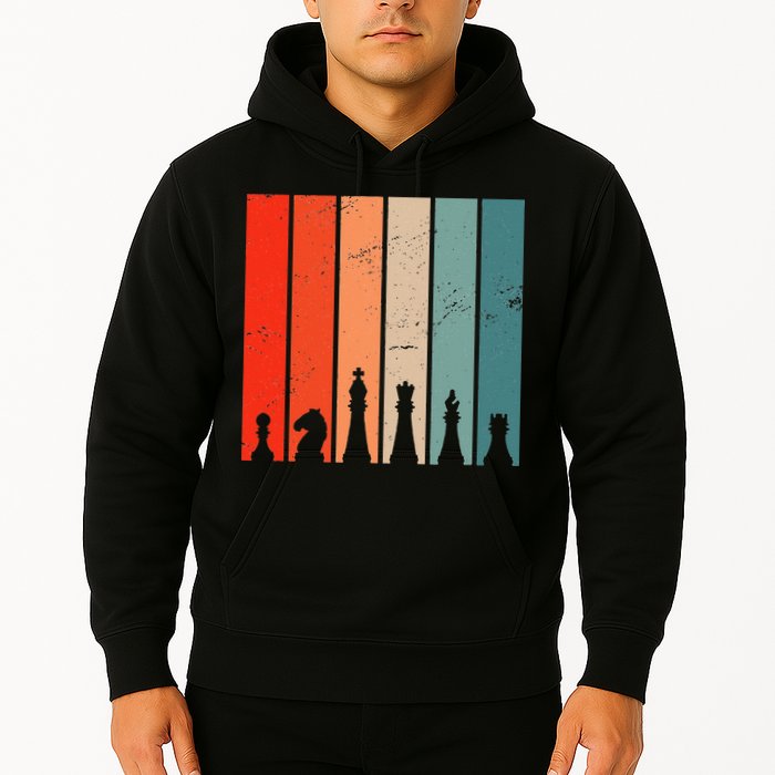 Retro Chess Chessboard Chess Character Chess Pieces Hoodie