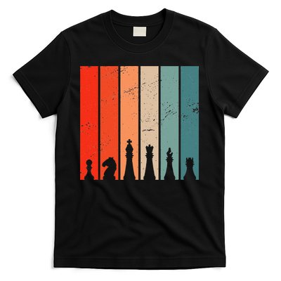 Retro Chess Chessboard Chess Character Chess Pieces T-Shirt